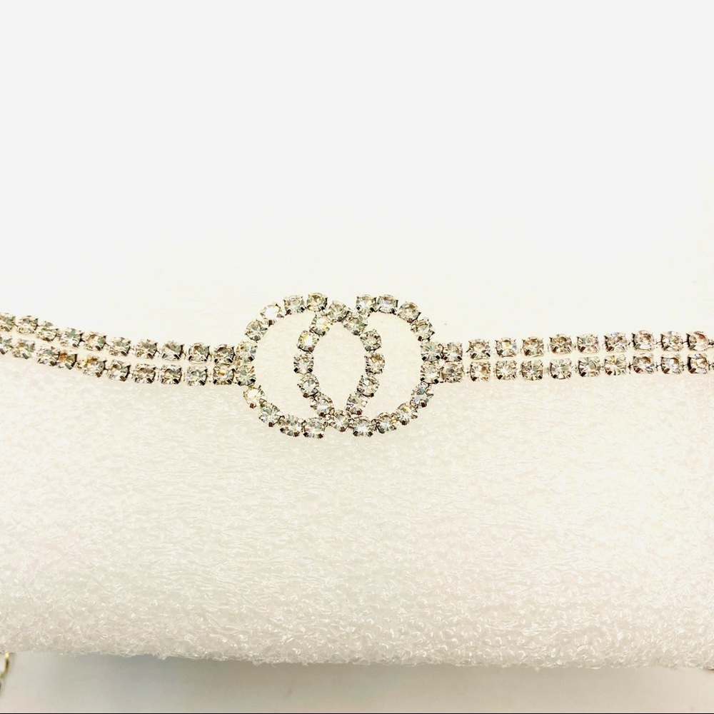 Anklet Crystal Forever Love set in Silver Tone. SUPER BRILLIANT AND SPARKLY! - Picture 4 of 11